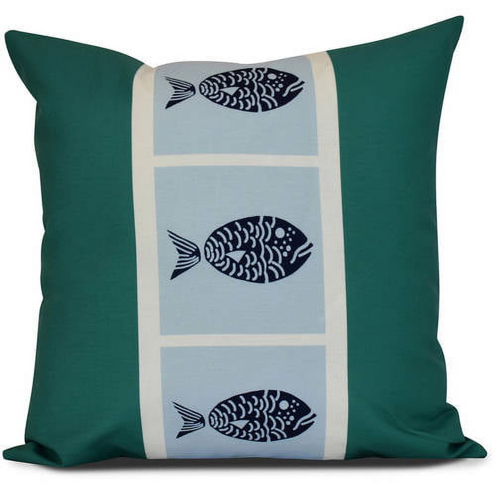 Simply Daisy, Fish Chips, Animal Print Outdoor Pillow