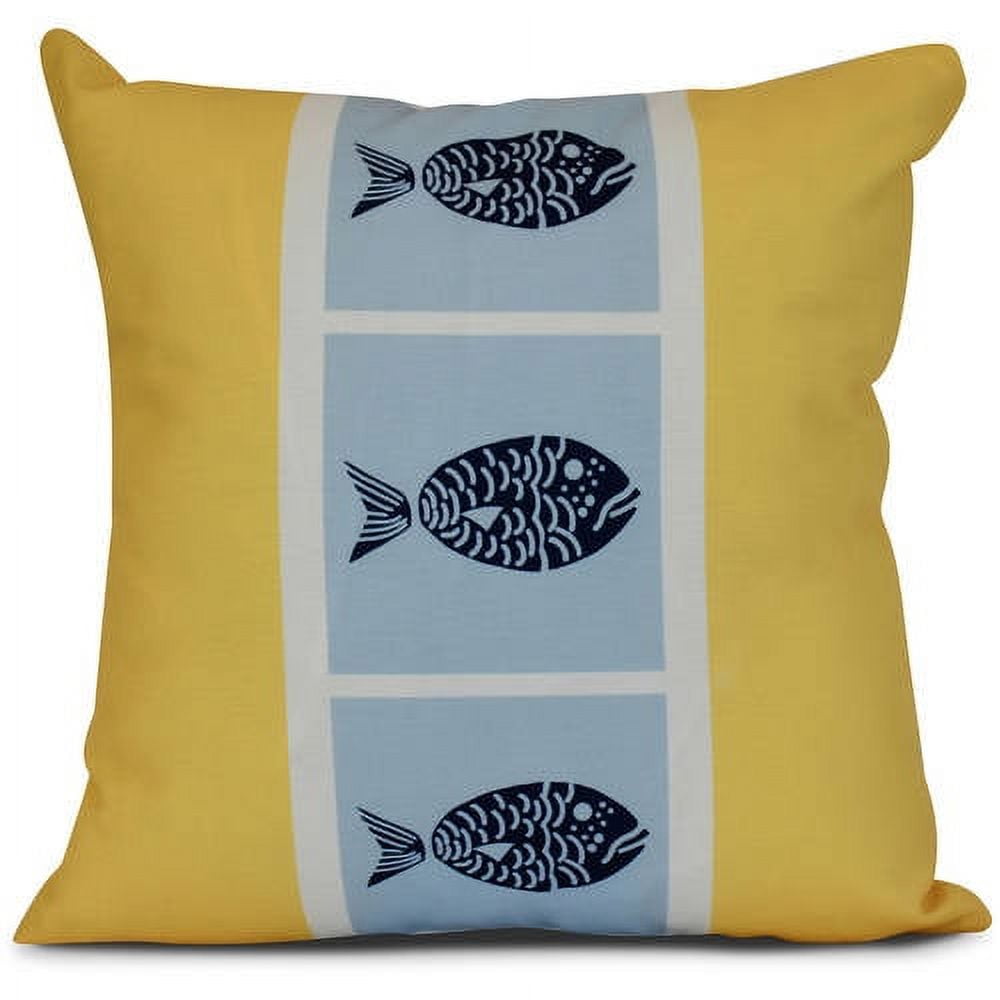 Simply Daisy, Fish Chips, Animal Print Pillow