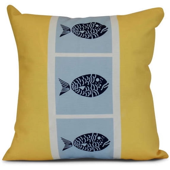 Simply Daisy, Fish Chips, Animal Print Pillow