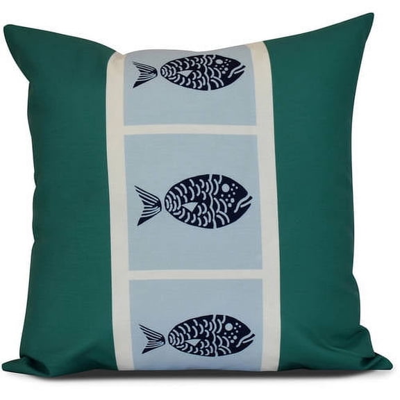 Simply Daisy, Fish Chips, Animal Print Pillow