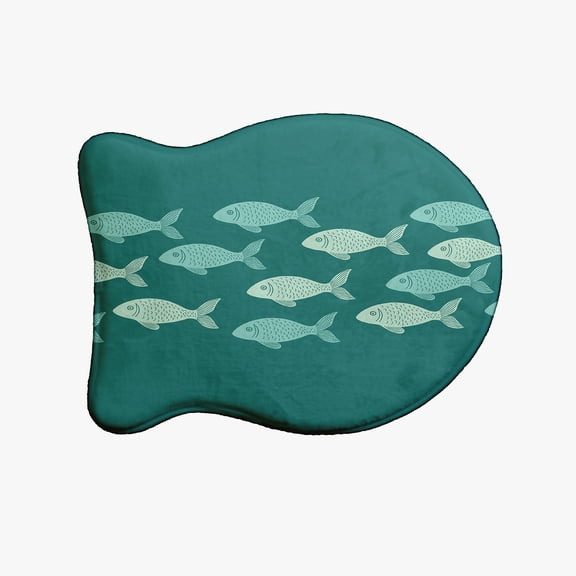 Simply Daisy Fish Line Fish Shape Pet Feeding Mat for Cats