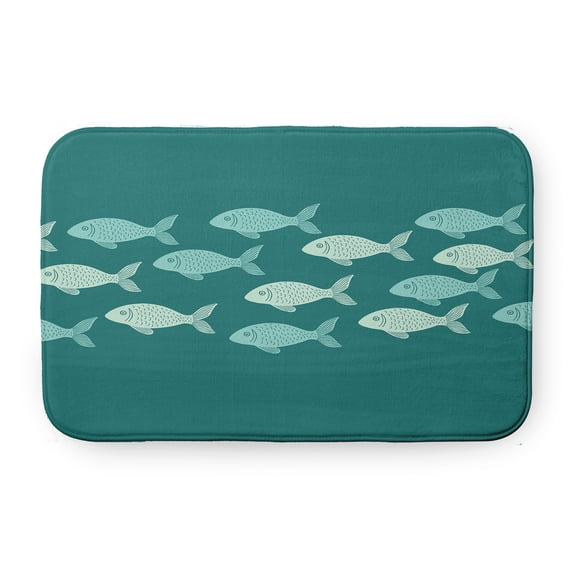 Simply Daisy Fish Line Pet Feeding Mat for Dogs and Cats