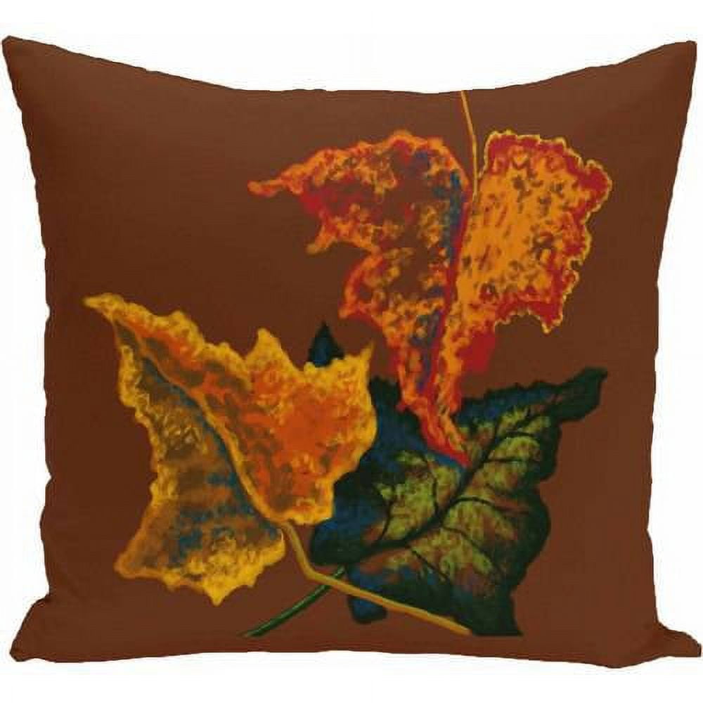 Simply Daisy Floral Print Decorative Pillow, 16" x 16", Brown