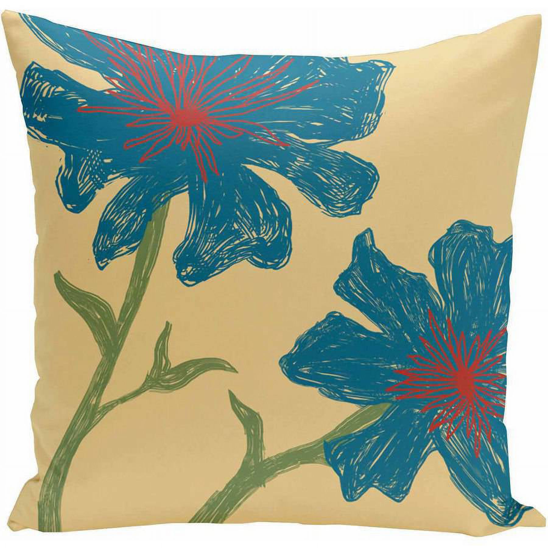 Simply Daisy Floral Print Decorative Pillow, 16" x 16"