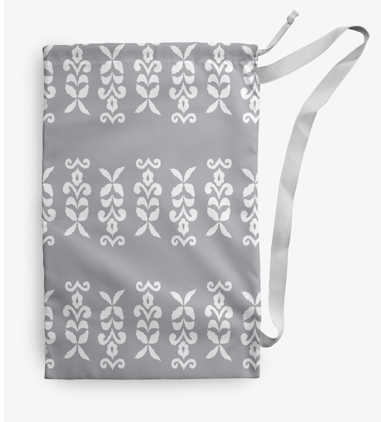 Simply Daisy Floral Stripes 18 x 29 in Grey Laundry Bag