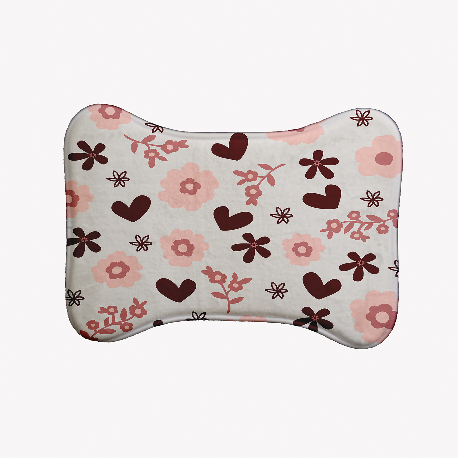 Simply Daisy Flowery Love Bone Shape Pet Feeding Mat for Dogs