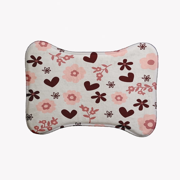 Simply Daisy Flowery Love Bone Shape Pet Feeding Mat for Dogs