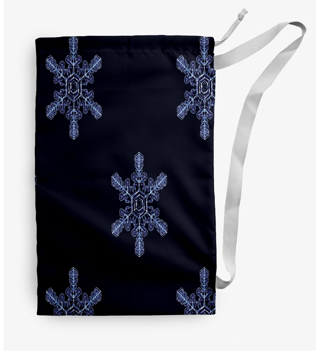 Simply Daisy Flurries 18 x 29 in Navy Laundry Bag