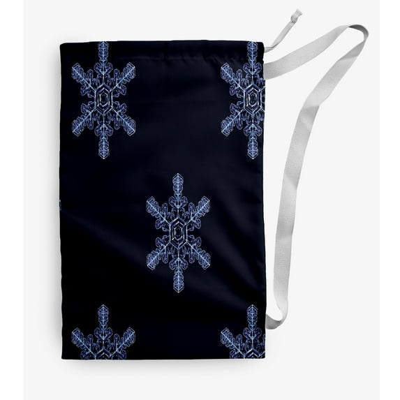 Simply Daisy Flurries 28 x 36 inch Navy Laundry Bag