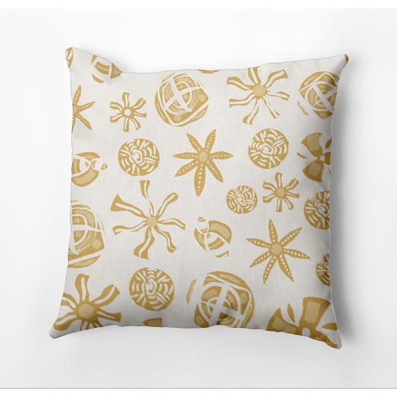 Simply Daisy Fossil Formation Outdoor Pillow, Dark Yellow, 18 in x 18 in