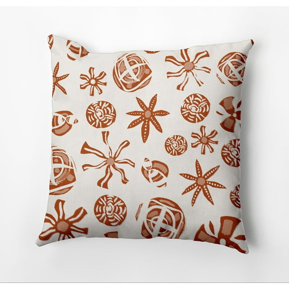 Simply Daisy Fossil Formation Outdoor Pillow, Orange, 16 in x 16 in