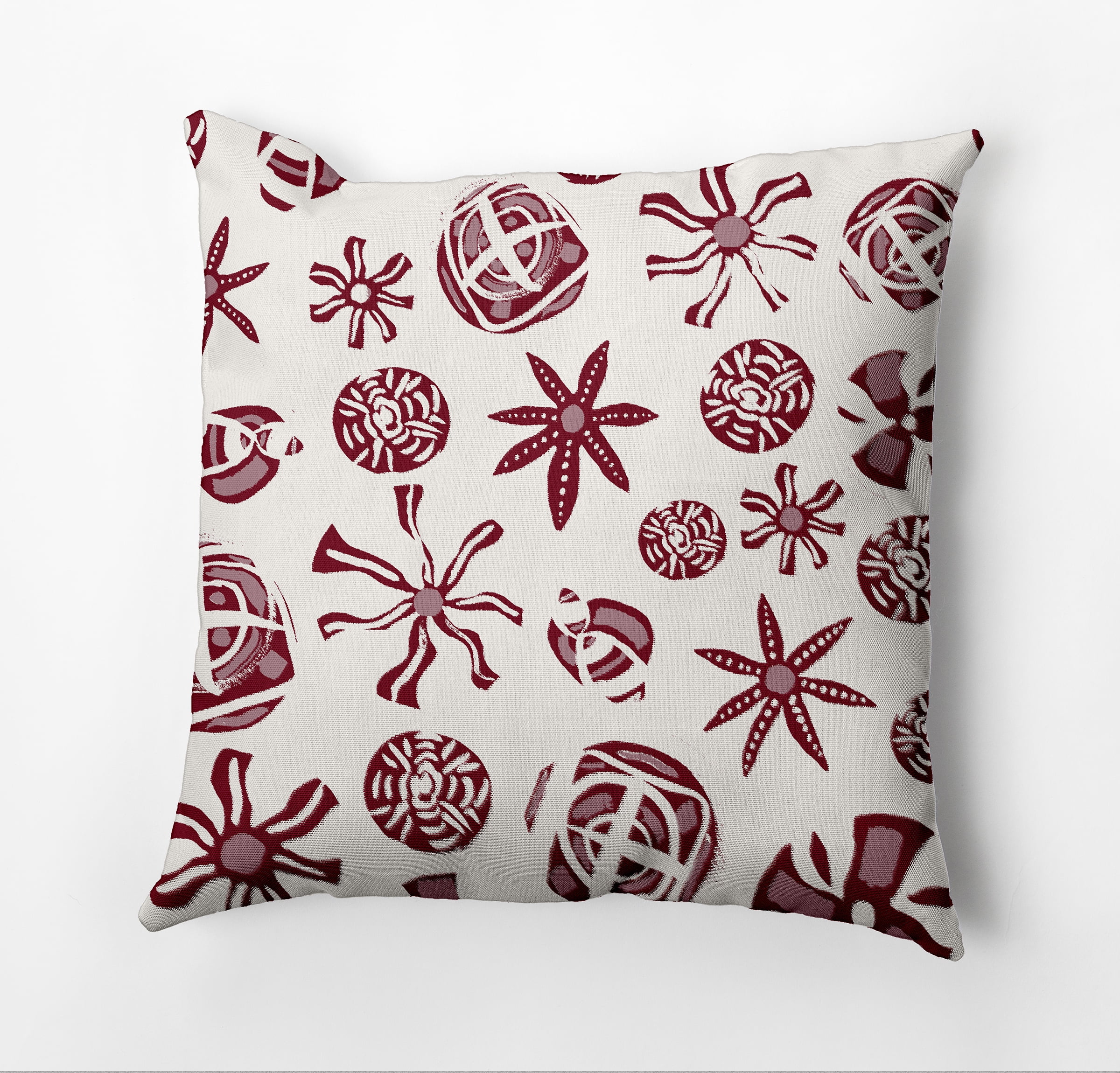 Simply Daisy Fossil Formation Outdoor Pillow, Red/White, 14 in x 20 in