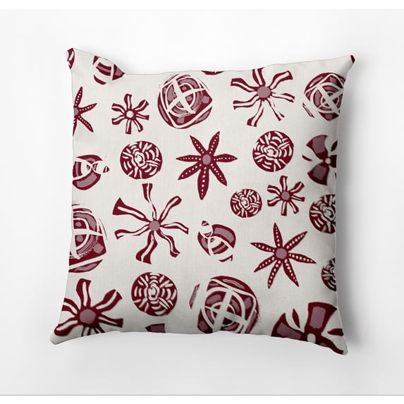 Simply Daisy Fossil Formation Outdoor Pillow, Red/White, 14 in x 20 in
