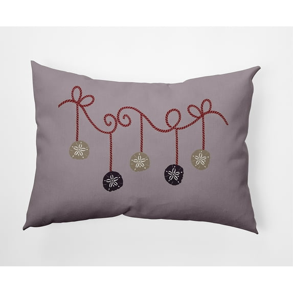 Simply Daisy Frosting Colored Sanddollar Ornaments Christmas Soft Spun Polyester Indoor/Outdoor Throw Pillow, 14" x 20"