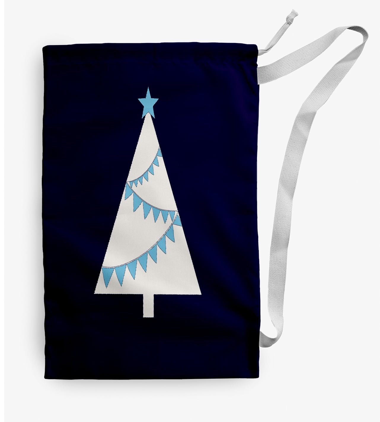 Simply Daisy Garland Tree 18 x 29 in Navy Laundry Bag