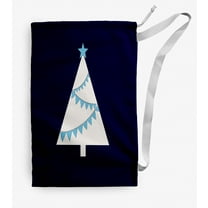 Simply Daisy Garland Tree 18 x 29 in Navy Laundry Bag
