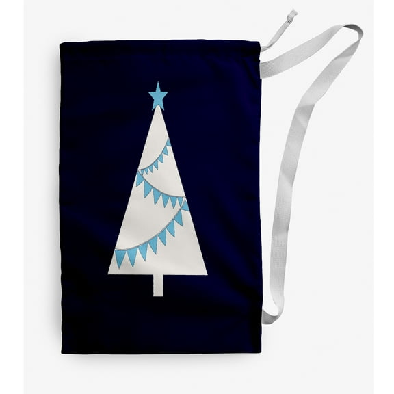 Simply Daisy Garland Tree 18 x 29 in Navy Laundry Bag