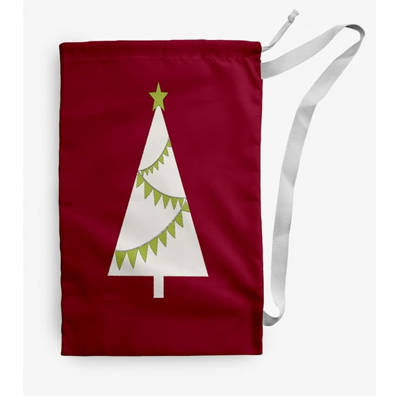 Simply Daisy Garland Tree 18 x 29 in Red Laundry Bag