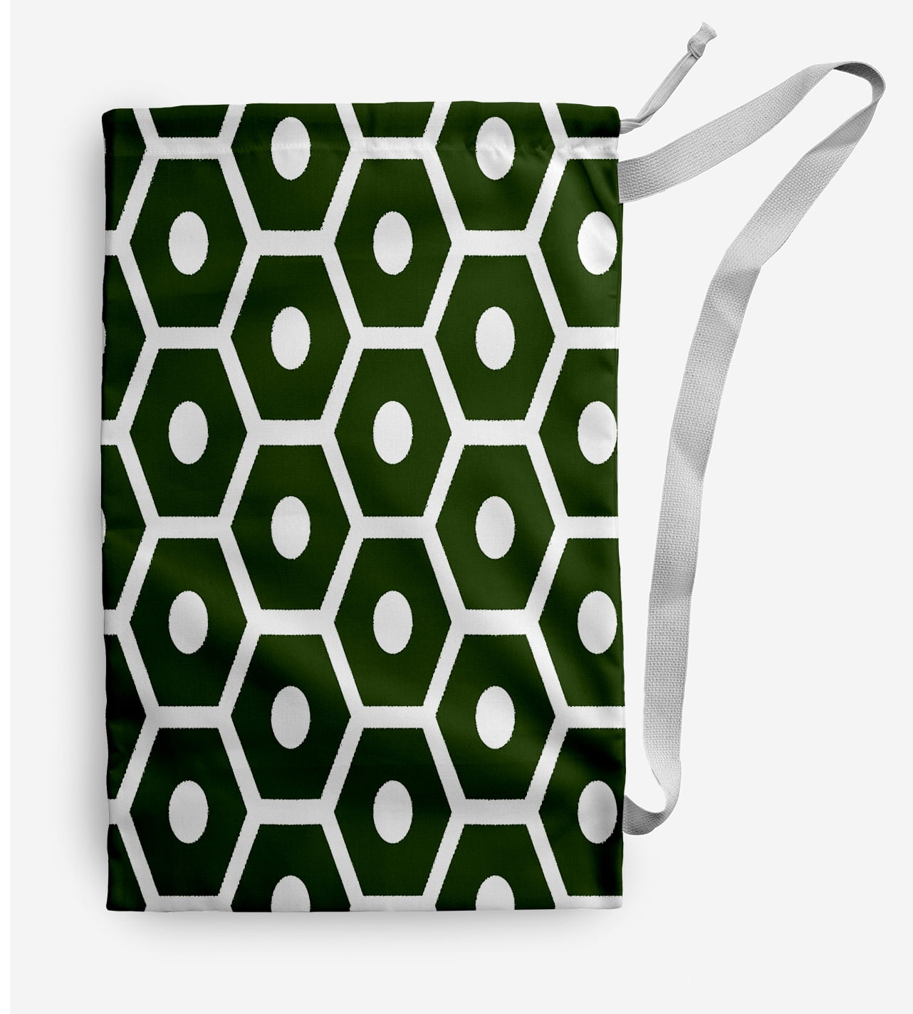 Simply Daisy Geometric 18 x 29 in Dark Green Laundry Bag