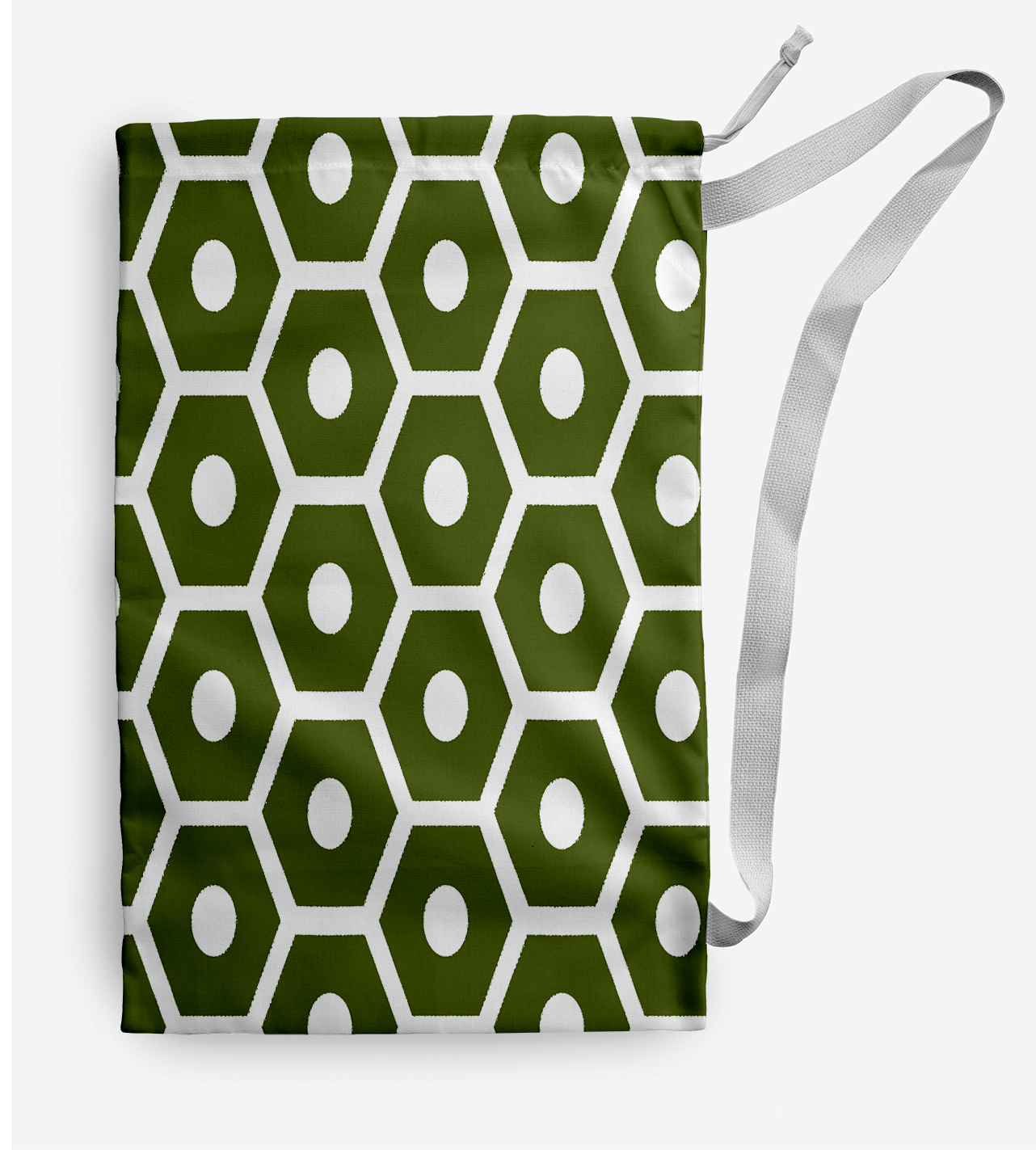 Simply Daisy Geometric 18 x 29 in Green Laundry Bag