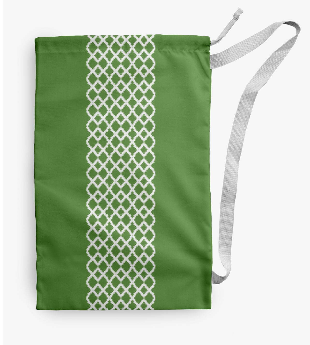 Simply Daisy Geometric 18 x 29 in Green Laundry Bag
