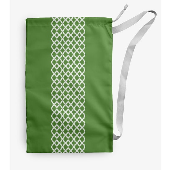 Simply Daisy Geometric 18 x 29 in Green Laundry Bag