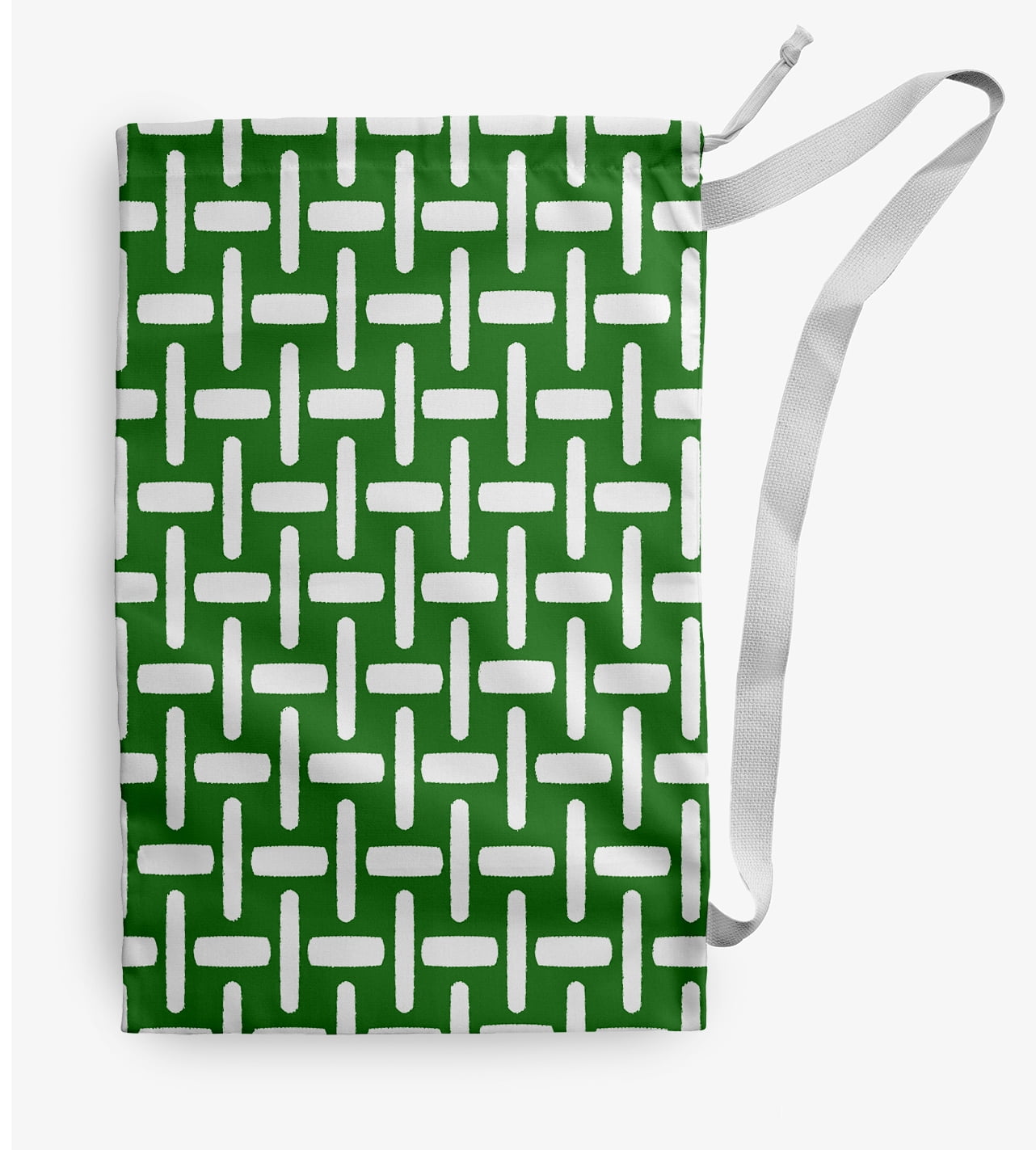 Simply Daisy Geometric 18 x 29 in Green Laundry Bag