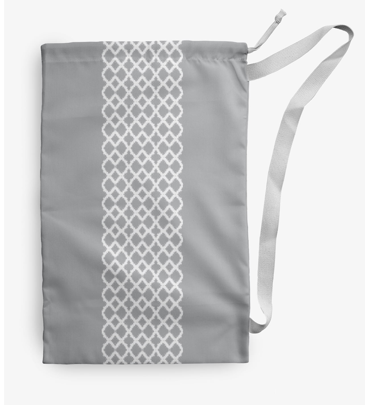 Simply Daisy Geometric 18 x 29 in Grey Laundry Bag
