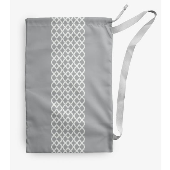 Simply Daisy Geometric 18 x 29 in Grey Laundry Bag
