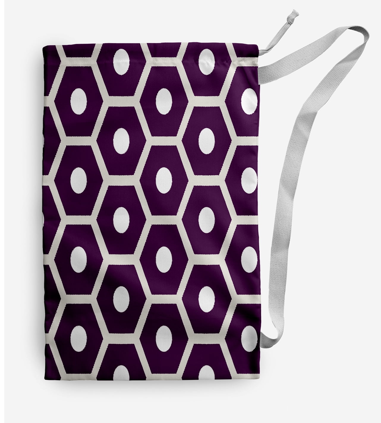 Simply Daisy Geometric 18 x 29 in Purple Laundry Bag