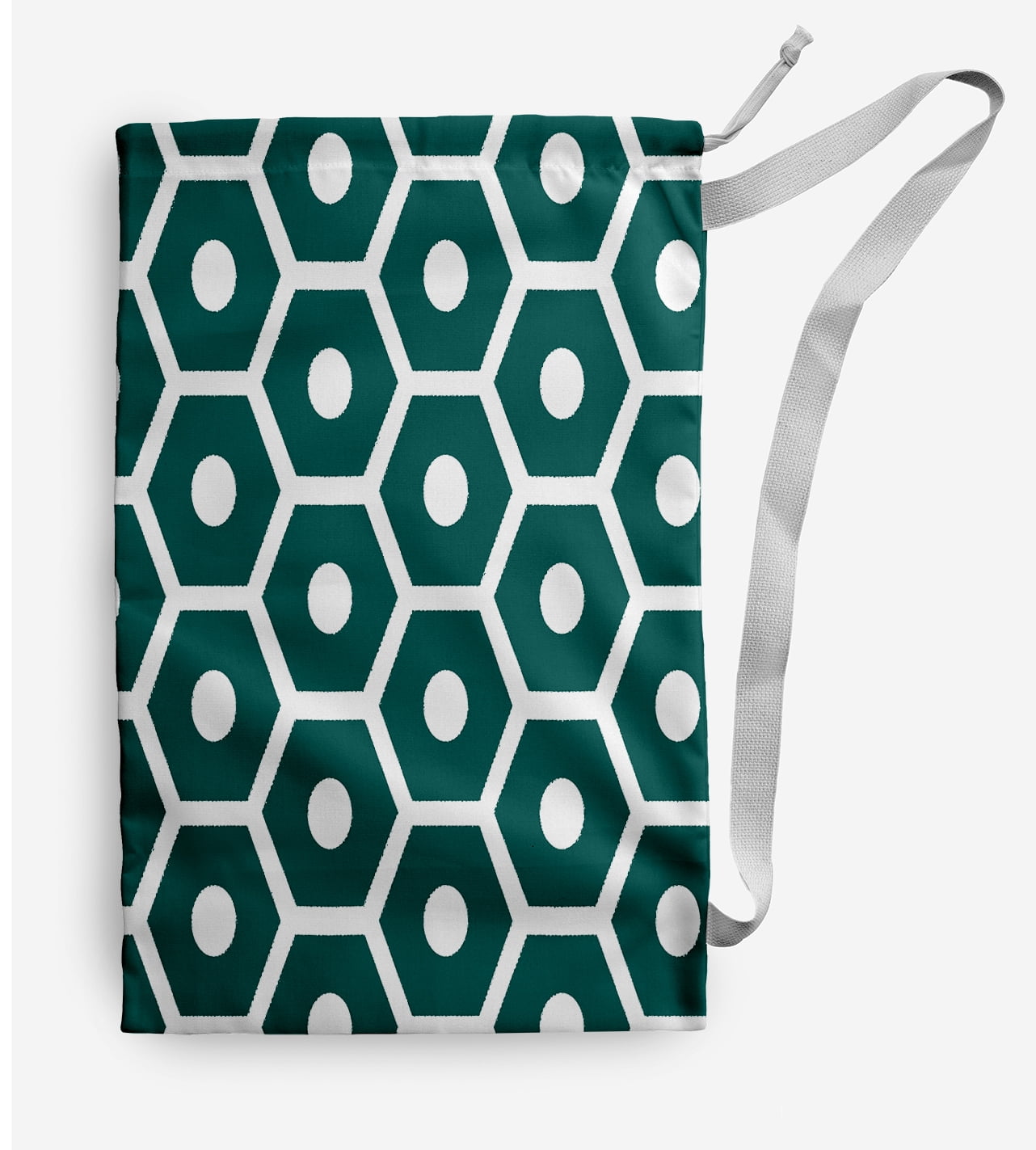 Simply Daisy Geometric 18 x 29 in Teal Laundry Bag