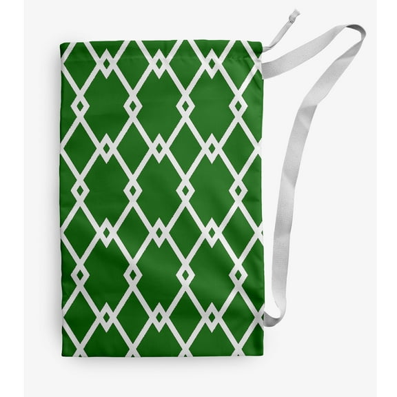 Simply Daisy Geometric 18 x 29 inch Green Laundry Bag