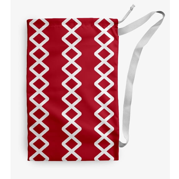 Simply Daisy Geometric 18 x 29 inch Red Laundry Bag