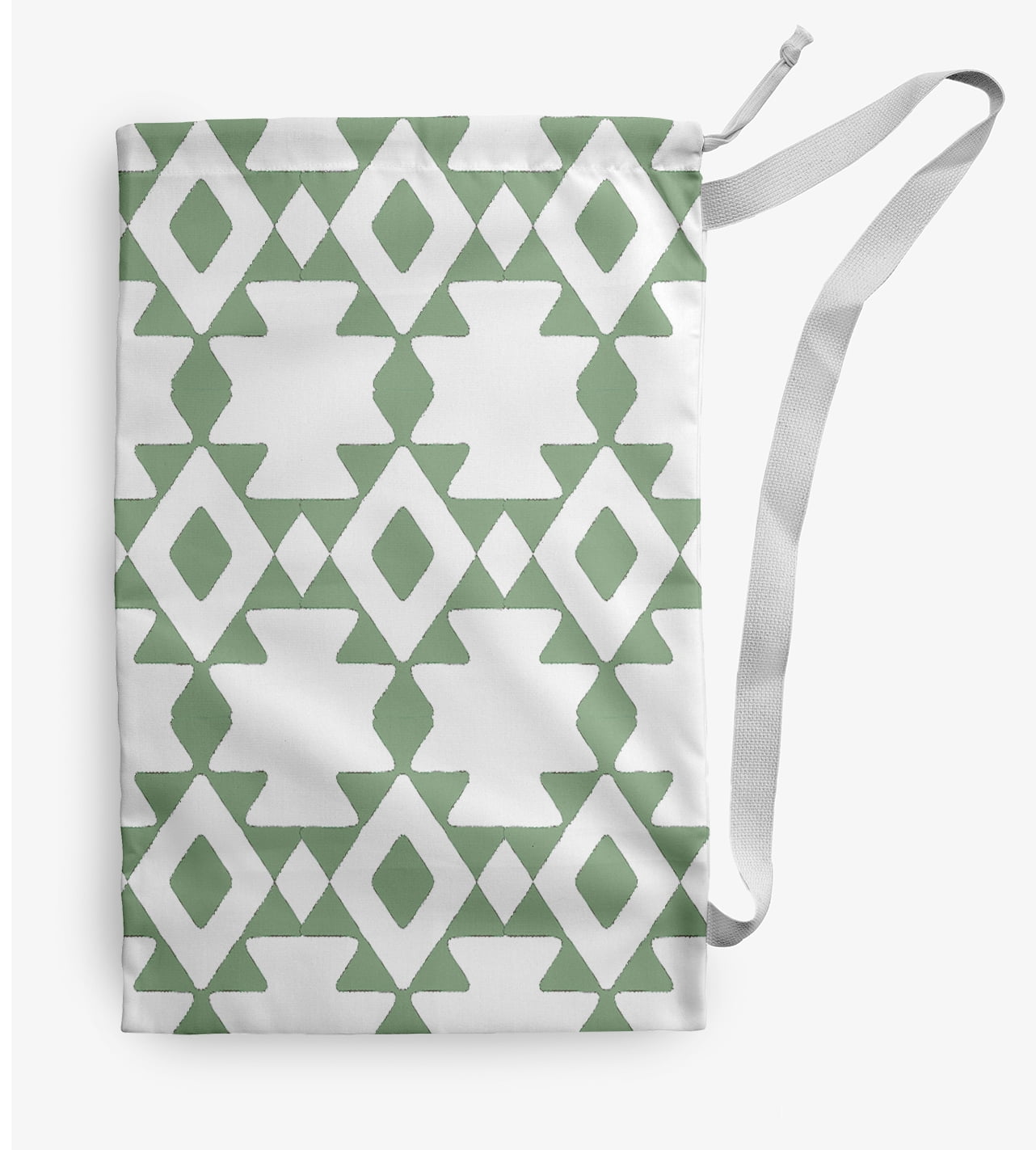 Simply Daisy Geometric 28 x 36 in Green Laundry Bag