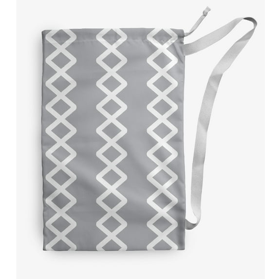 Simply Daisy Geometric 28 x 36 in Grey Laundry Bag