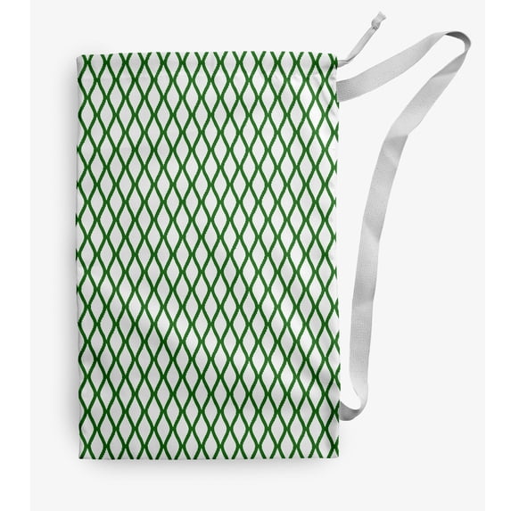 Simply Daisy Geometric 28 x 36 in Kelly Green Laundry Bag