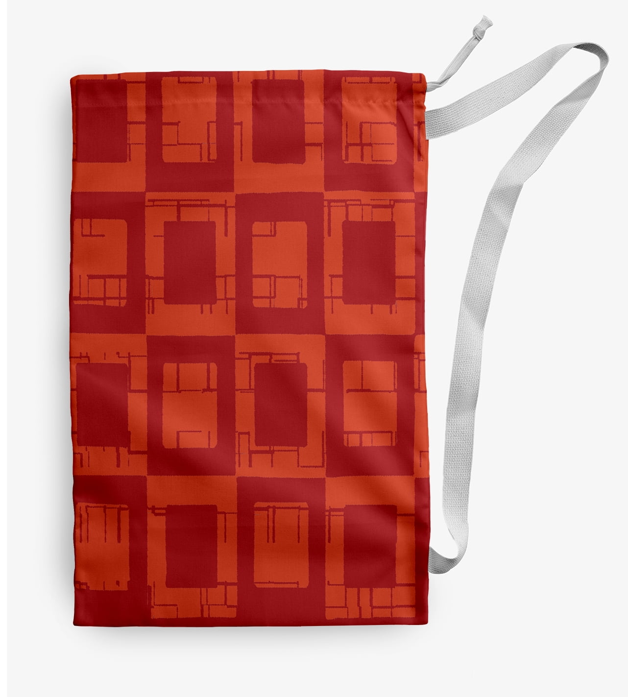 Simply Daisy Geometric 28 x 36 in Orange Laundry Bag