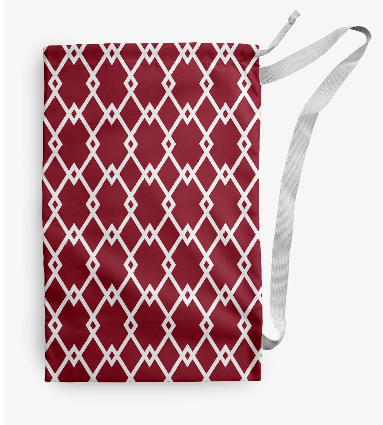 Simply Daisy Geometric 28 x 36 in Red Laundry Bag