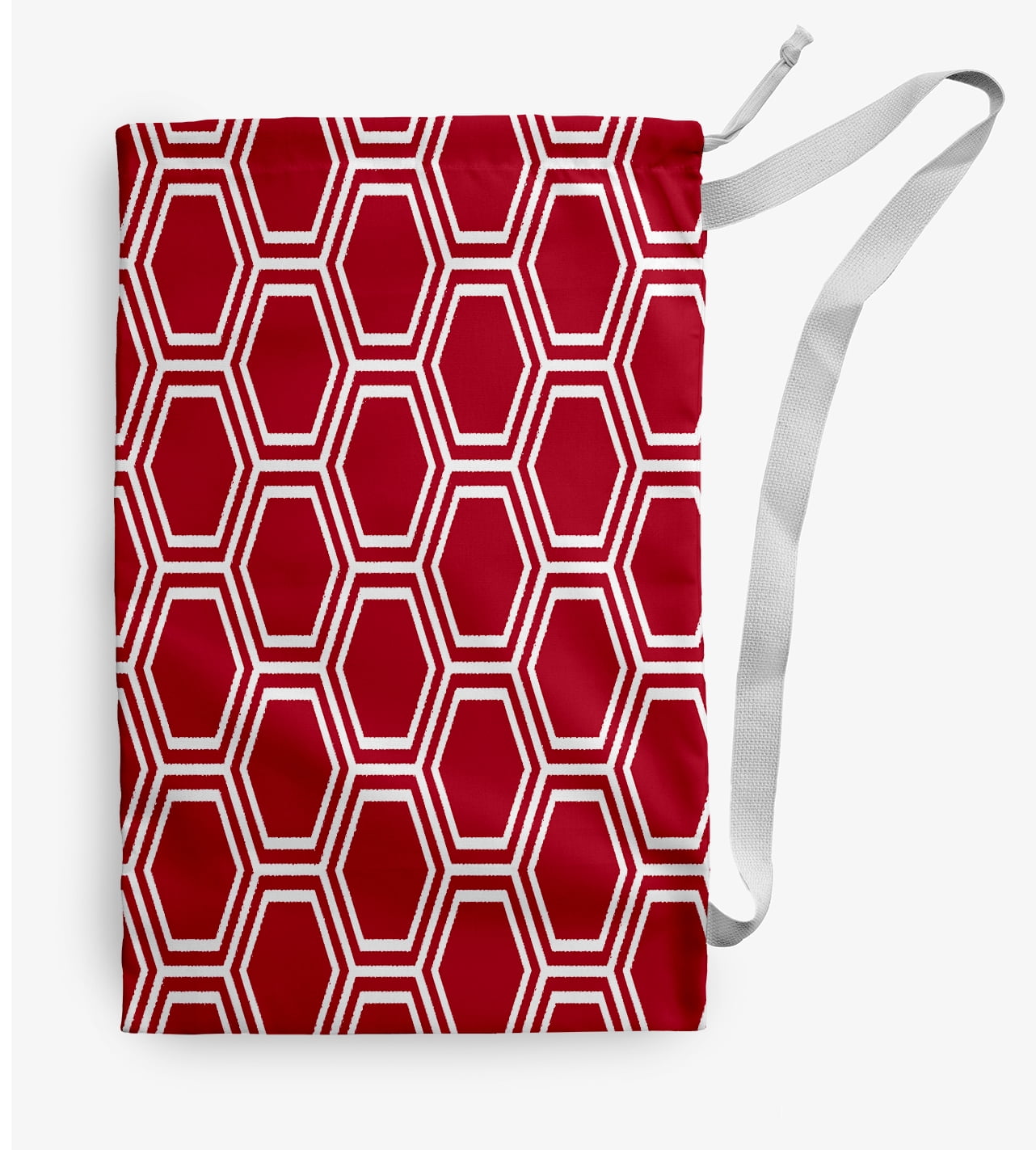 Simply Daisy Geometric 28 x 36 in Red Laundry Bag