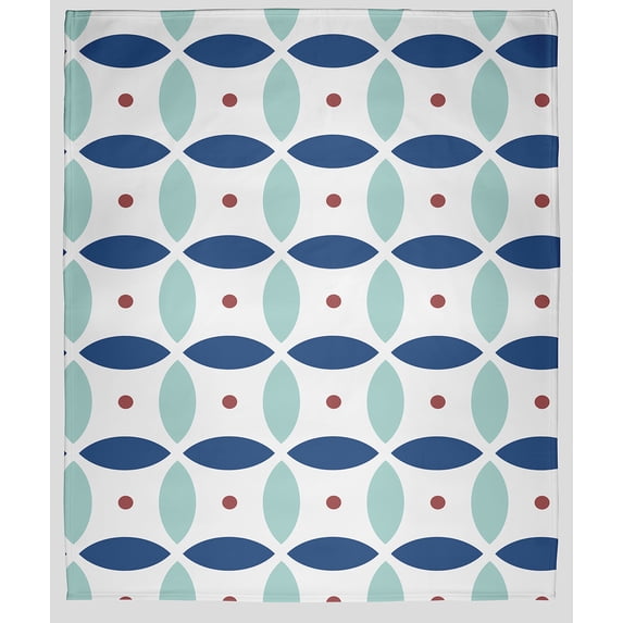 Simply Daisy Geometric Fleece Throw Blanket, Dark Cobalt Blue, Standard Throw