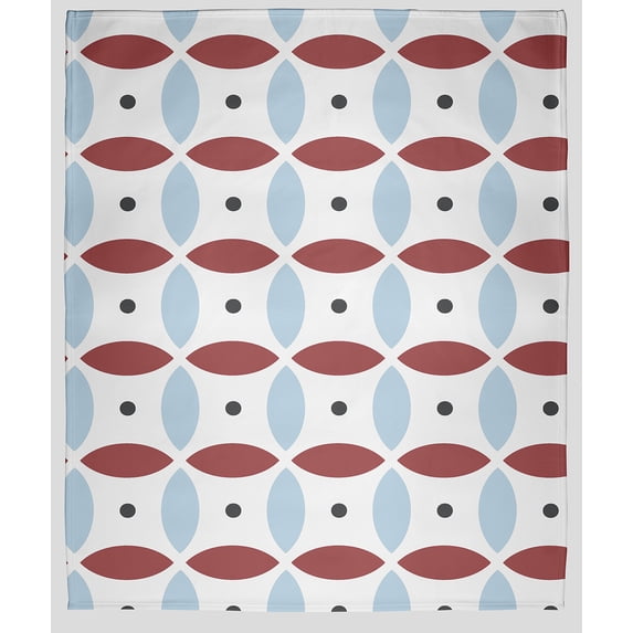 Simply Daisy Geometric Fleece Throw Blanket, Ligonberry Red, Standard Throw