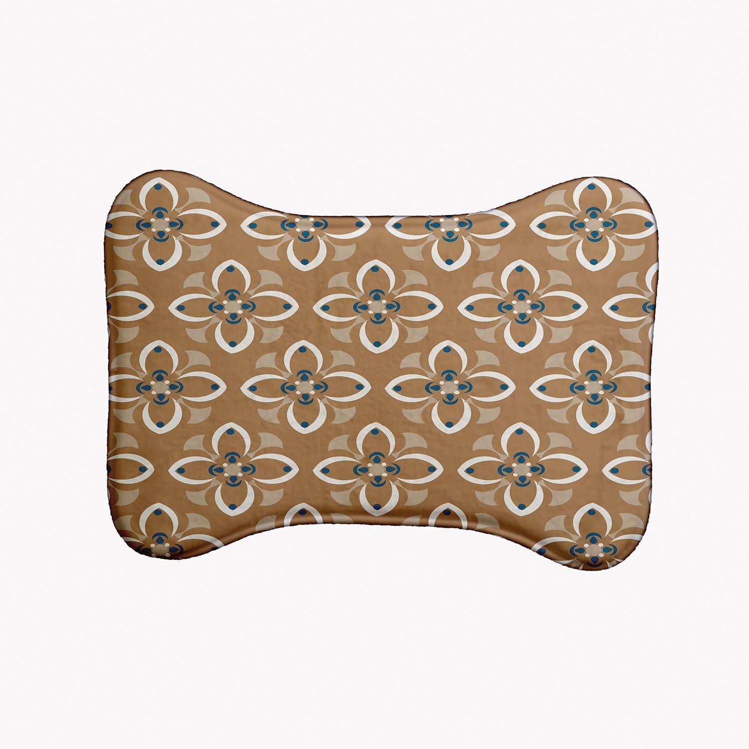 Simply Daisy Geometric Floral Pattern Bone Shape Pet Feeding Mat for Dogs