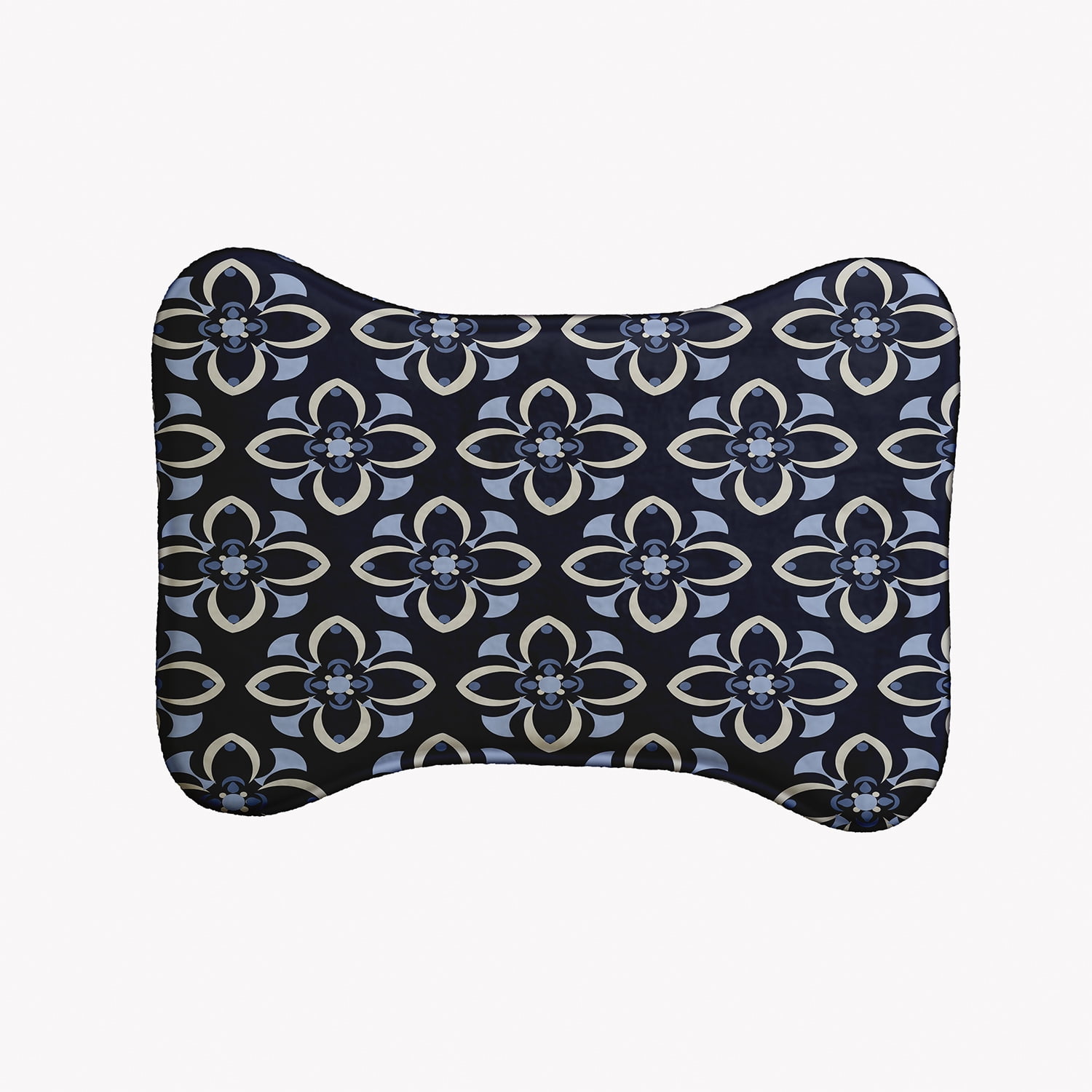 Simply Daisy Geometric Floral Pattern Bone Shape Pet Feeding Mat for Dogs