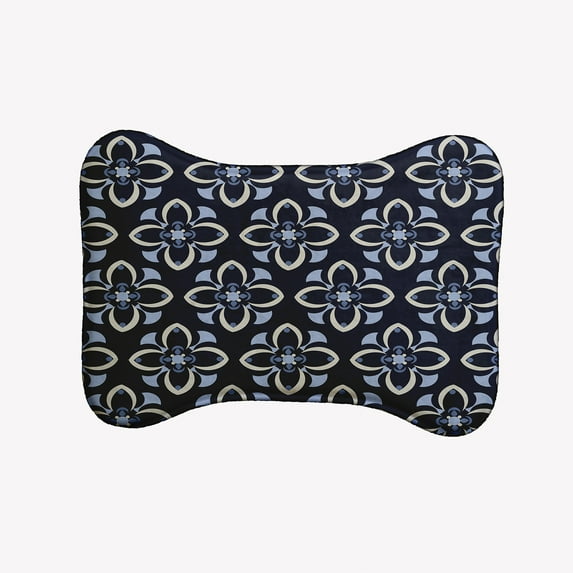 Simply Daisy Geometric Floral Pattern Bone Shape Pet Feeding Mat for Dogs
