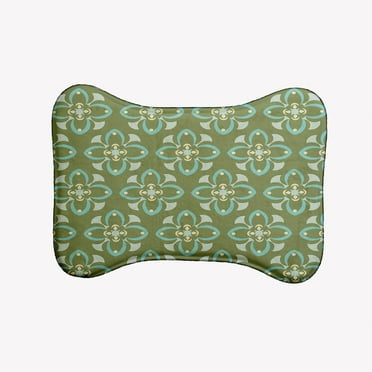 Simply Daisy Geometric Floral Pattern Bone Shape Pet Feeding Mat for Dogs
