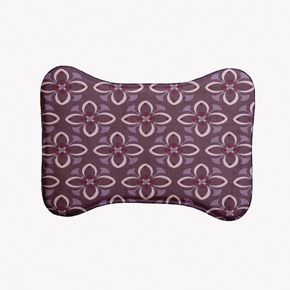 Simply Daisy Geometric Floral Pattern Bone Shape Pet Feeding Mat for Dogs