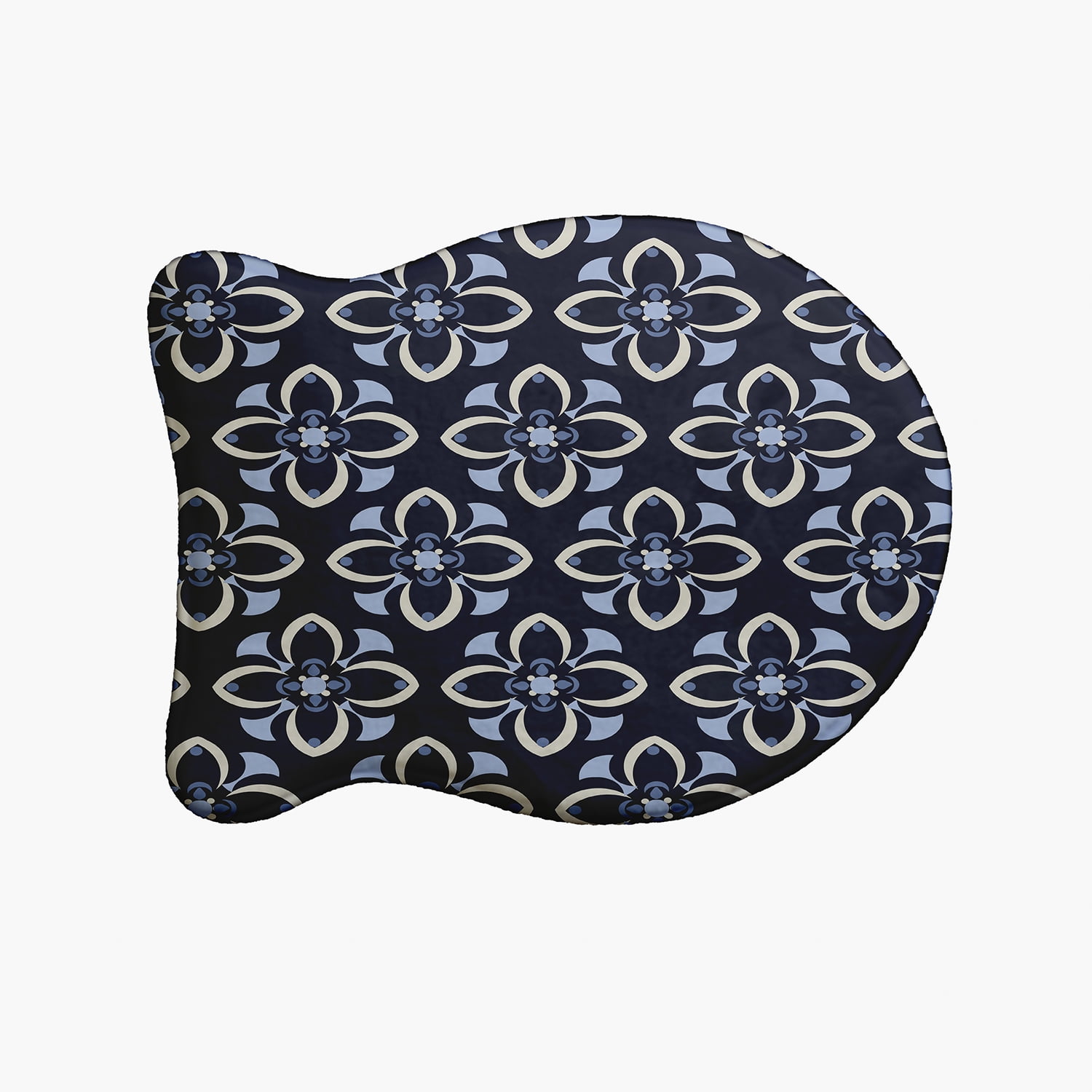 Simply Daisy Geometric Floral Pattern Fish Shape Pet Feeding Mat for Cats