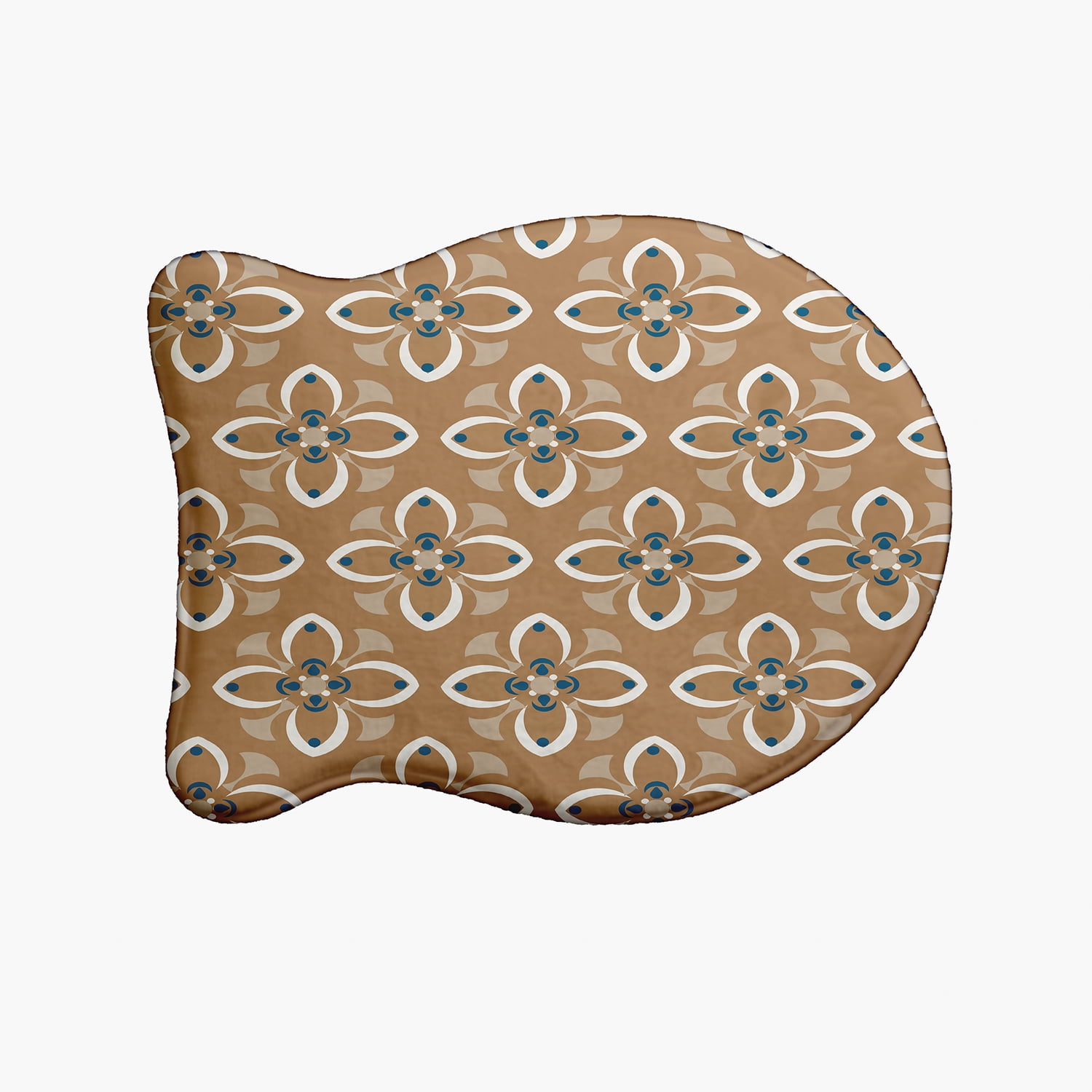Simply Daisy Geometric Floral Pattern Fish Shape Pet Feeding Mat for Cats