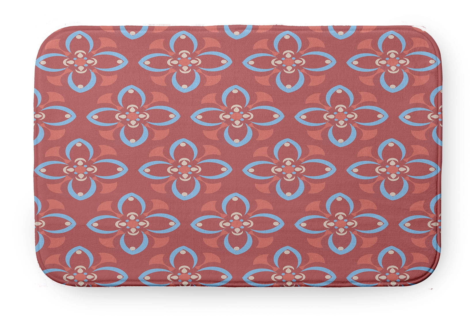 Simply Daisy Geometric Floral Pattern Pet Feeding Mat for Dogs and Cats