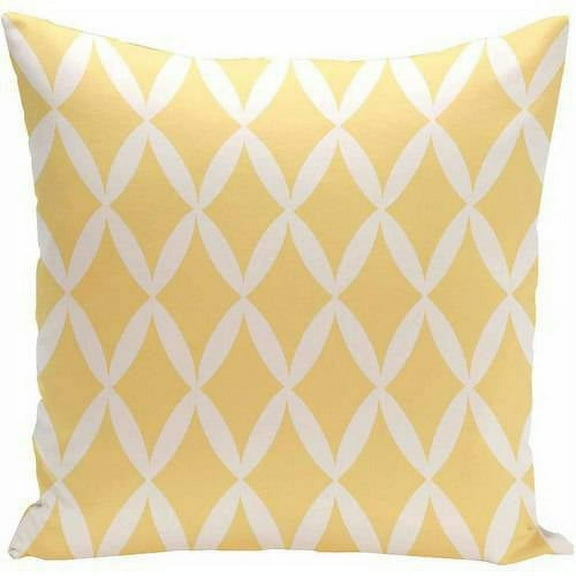 Simply Daisy Geometric Print Decorative Pillow, 16" x 16", Lemon